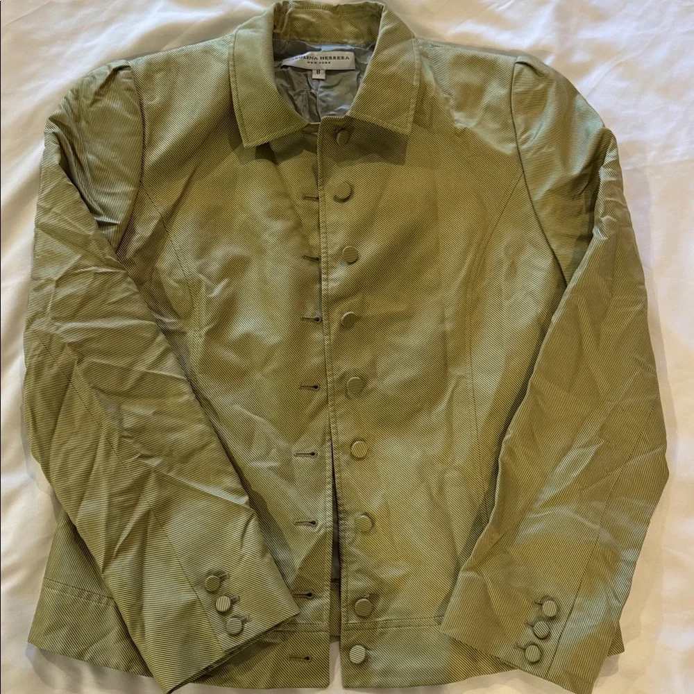 Carolina Herrera Light Olive Jacket 8 - Picture 8 of 8